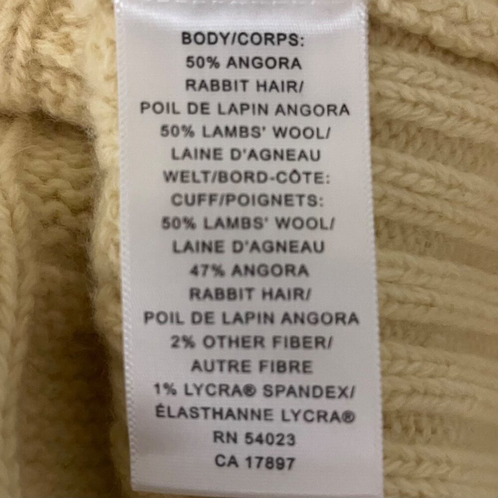 Banana Republic Women Cable Knit Shawl Collar Sweater Size M Butter Yellow Cozy - Picture 9 of 12